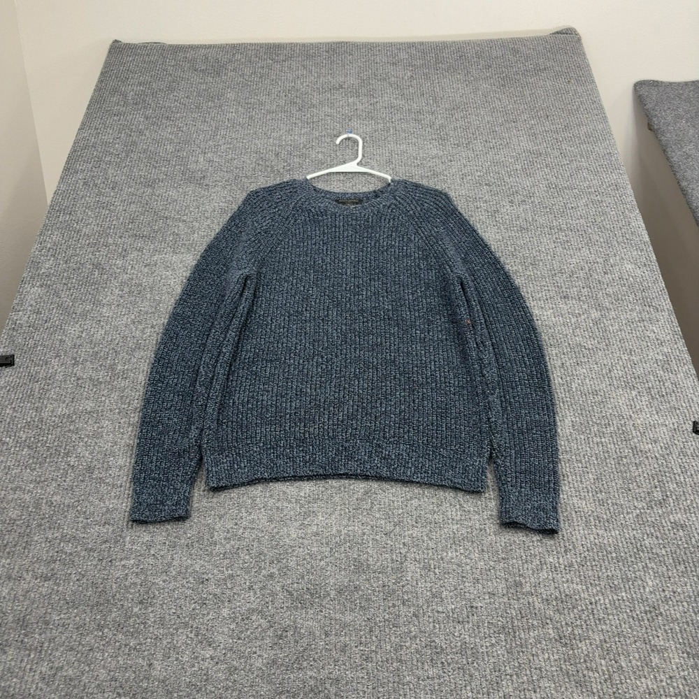 Banana Republic Sweater‎ Mens L Blue Wool Blend Ribbed Knit Crewneck Casual
